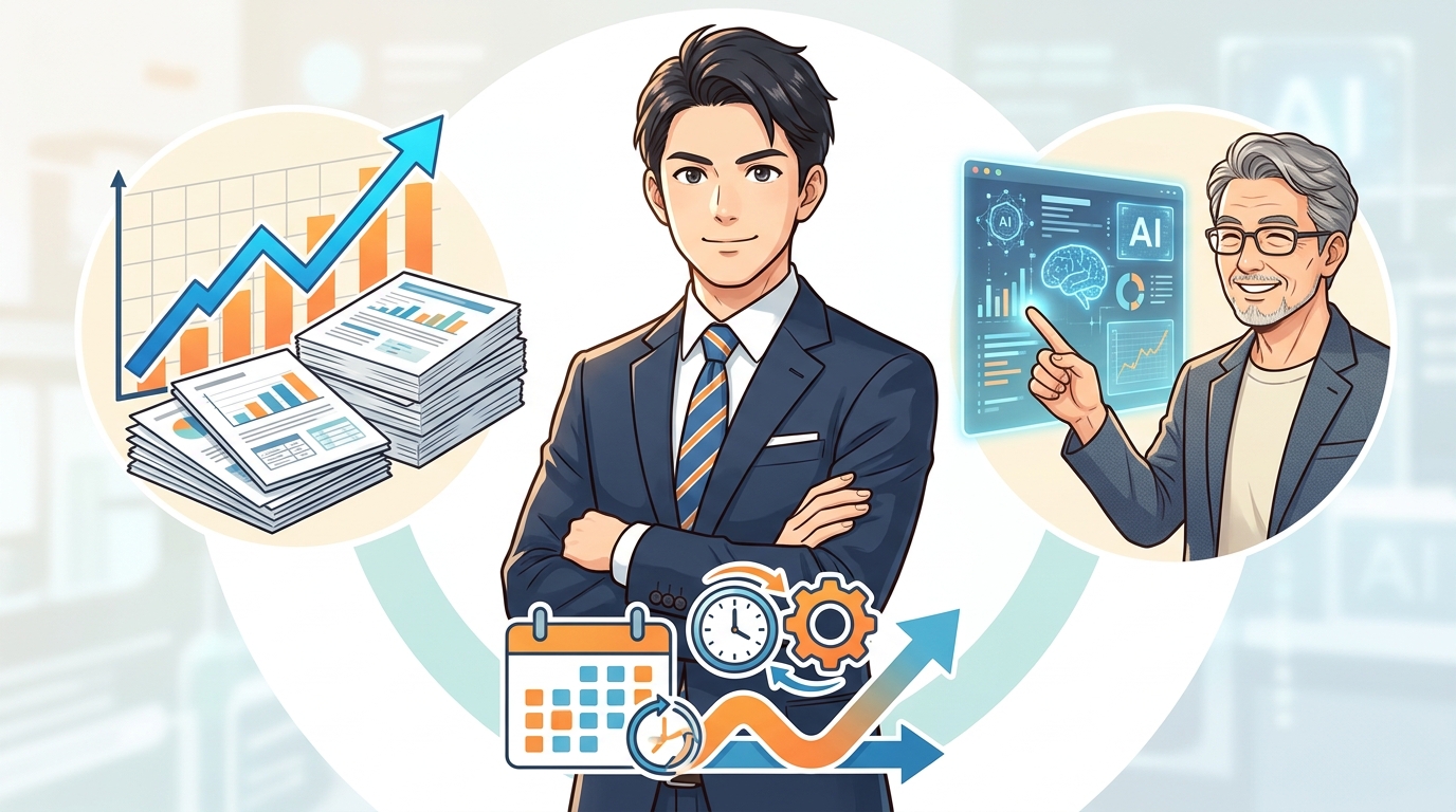 学習の挫折を乗り越え、AIを最強の右腕として使いこなして自信に満ちた表情の女性