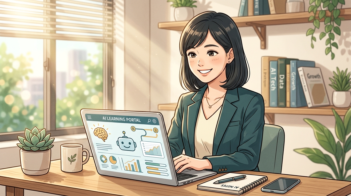 eキャリアサポートAI講座の評判や口コミを熱心に分析し、受講を検討するビジネスパーソン